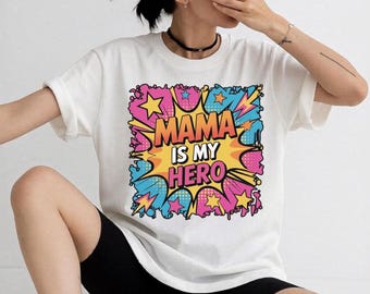 Mamá es mi superpoder PNG, diseño de sublimación estilo cómic (descarga digital)