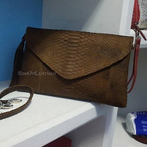 Handmade Python Clutch | Made from Real Snakeskin | Women Purse