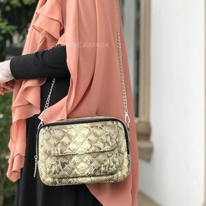 Handgefertigte Python Schultertasche | Hergestellt aus echtem Schlangenleder | Damen Geldbörse