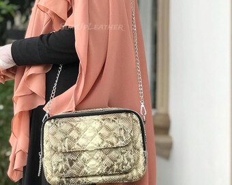 Handmade Python Shoulder bags | Made from Real Snakeskin | Women Purse