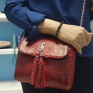 Handmade Python Shoulder bags | Made from Real Snakeskin | Women Purse