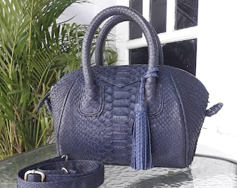 Bolsos de pitón hechos a mano / Hechos con piel de serpiente auténtica / Bolso de mujer
