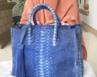 Bolsos de pitón hechos a mano / Hechos con piel de serpiente auténtica / Bolso de mujer