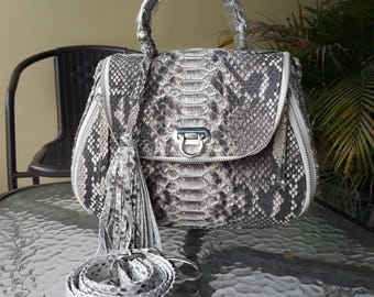 Bolsos de pitón hechos a mano / Hechos con piel de serpiente auténtica / Bolso de mujer