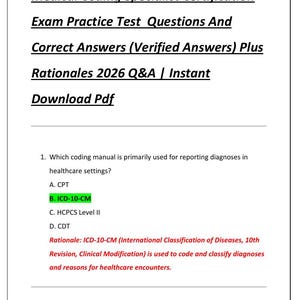 Preguntas de práctica para el examen de certificación de especialista en codificación médica (2026) (PDF)