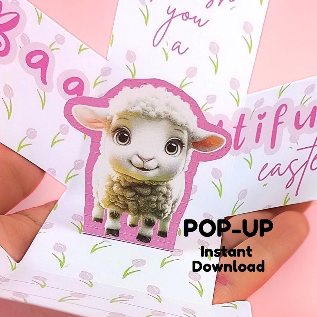 Printable Easter Lamb Pop up Surprise Card, DIY Gift Box Template (PDF ...