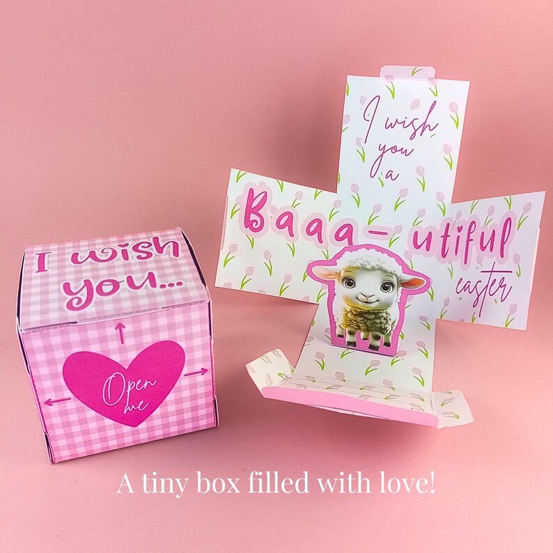 Printable Easter Lamb Pop up Surprise Card, DIY Gift Box Template (PDF ...