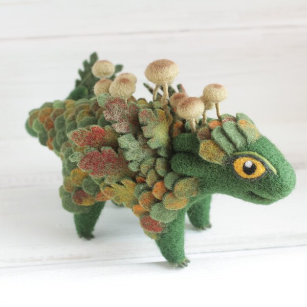 Autumn dragon Needle felted creature Fantasy fairy dragon figurine