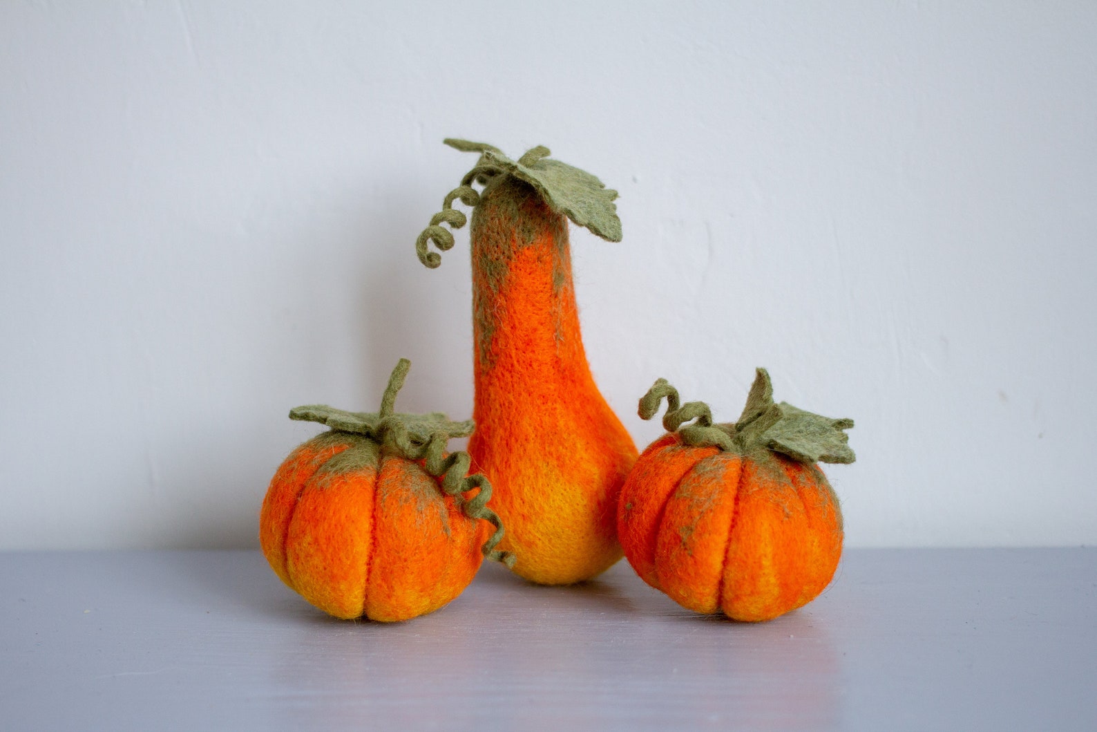 Set of Three needle felted pumpkins Halloween Thanksgiving Etsy