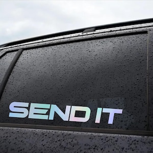 Send It Car Sticker Decal Chrome Holographic Oil Slick JDM Modified Funny Racing