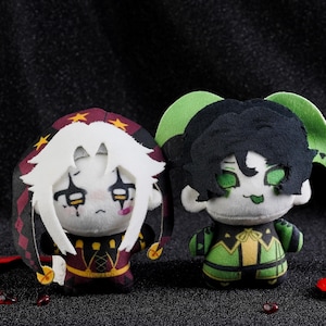 Llavero de peluche Pierrot y Arlequín de The Freak Circus / 10 cm Lindos colgantes de bufón para bolso / Llavero de peluche de Fandom