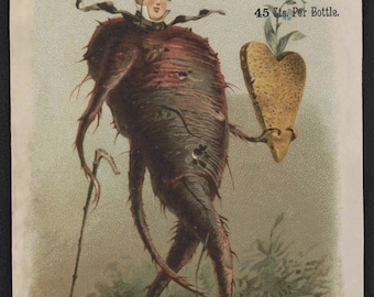 Lámina publicitaria de la perfumería Victorian Beet Man – Arte antiguo de Filadelfia (8,5 x 11 pulgadas)