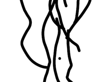 Abstrakte Figur Linie Kunstdruck: Zusammen Flanieren