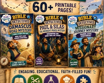 Paquete de misterios bíblicos de Paul: 60 actividades imprimibles para niños (de 6 a 9 años)