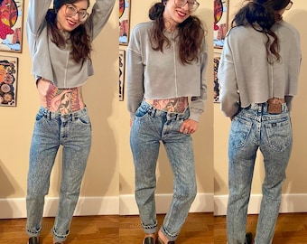 Vintage Acid Wash Lee Jeans High Waist size S 26 28