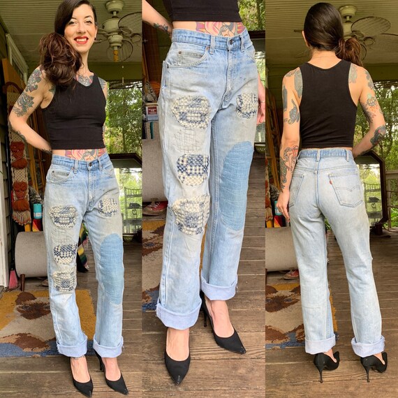 Vintage Distressed Patched Repaired Stitched Levi’