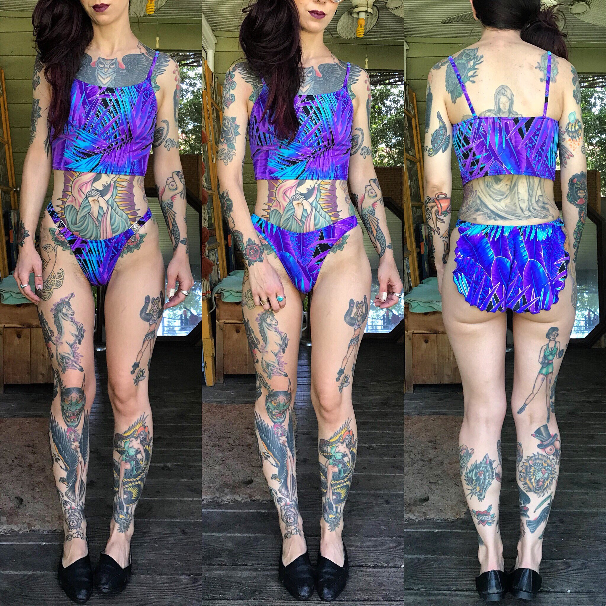 Rare Vintage Venus Swimwear USA 4 Piece Set Two Bottoms thong Etsy