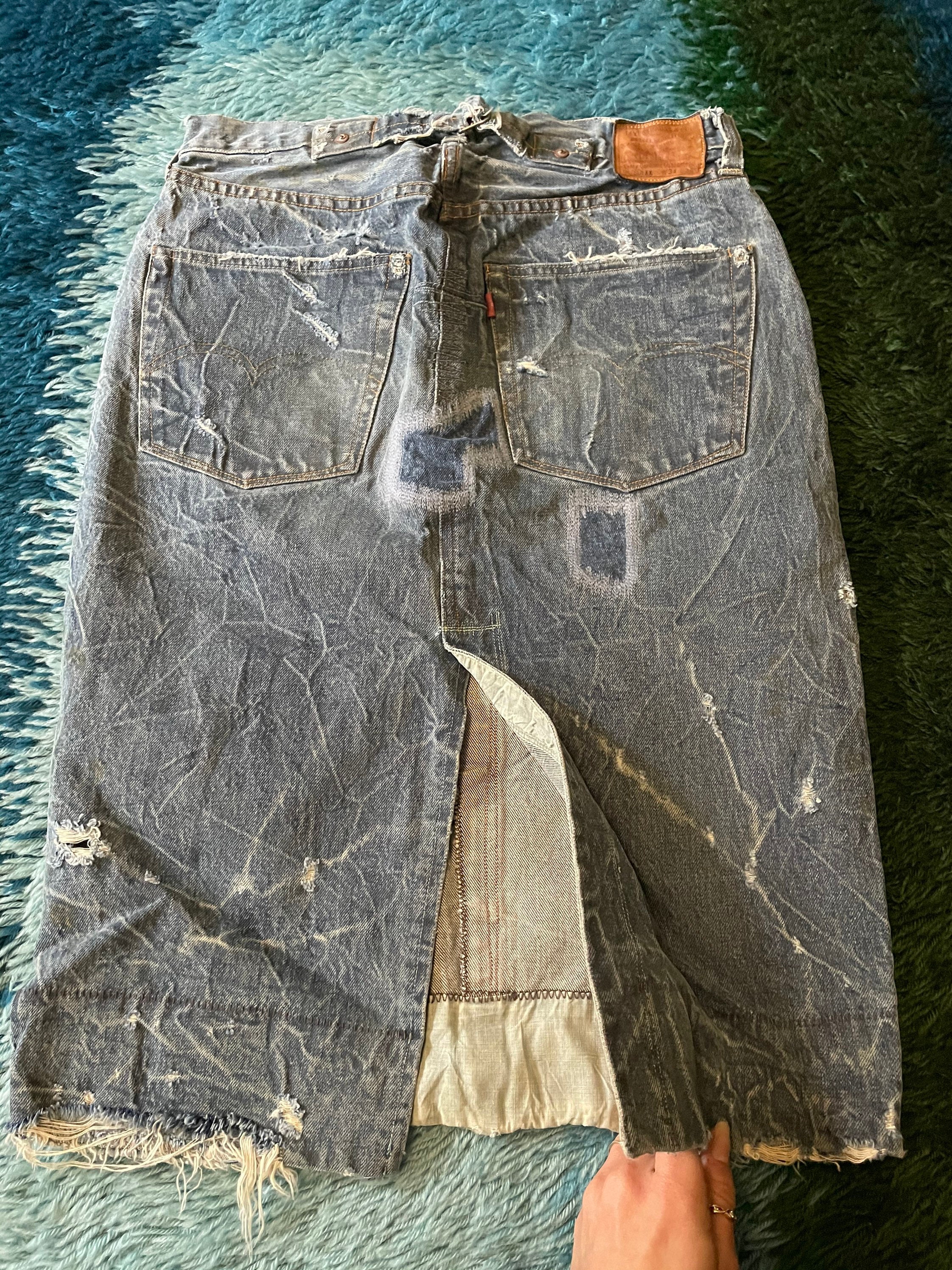 Very Rare Vintage Levis LVC 1937 501xx Distressed Denim Jean -  UK