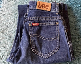 完璧なヴィンテージ 70 年代 LEE ジーンズ xxs ダークウォッシュ 22 インチ ウエスト