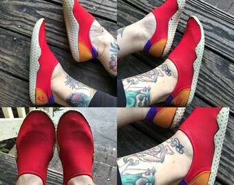 Vintage 1980's Nike Aqua Shoes mens 7 womens 9 rare multi color