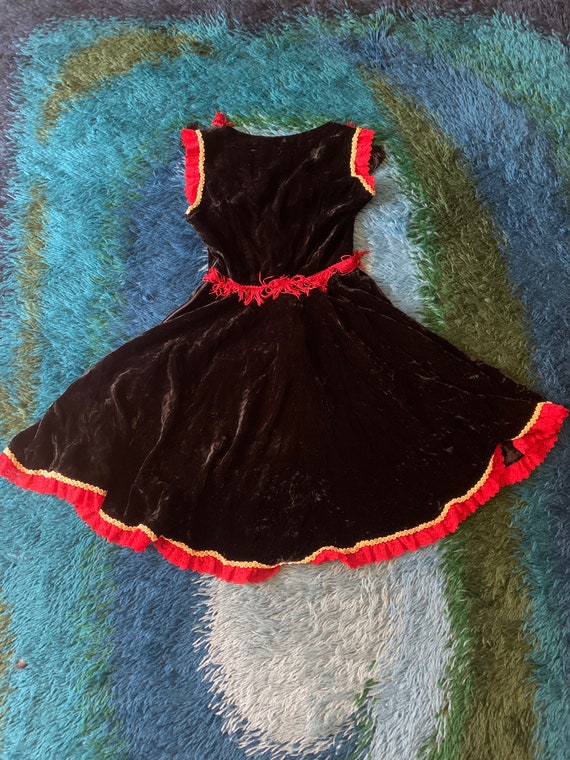 Vintage 1950’s Flamenca Salsa Silk Velvet Dancer … - image 8