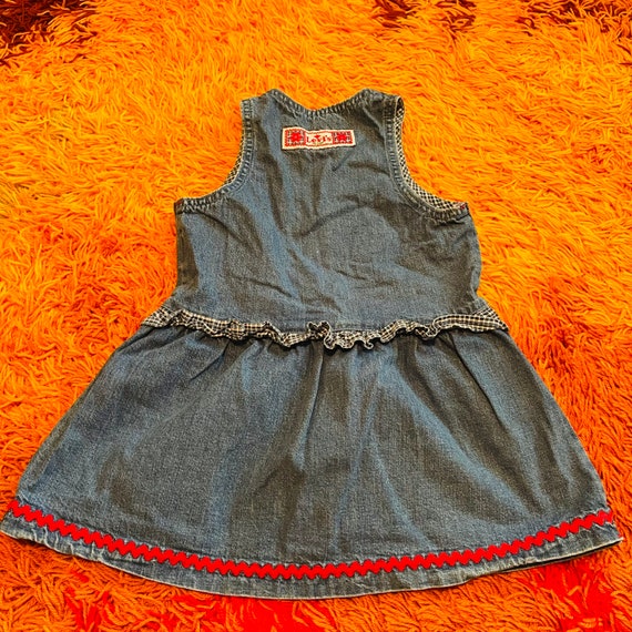 Vintage Rare Little Levi’s Girls Dress Denim Flor… - image 2
