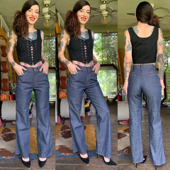 Vintage 1970’s Indigo Bell Bottoms Flares MANN siz