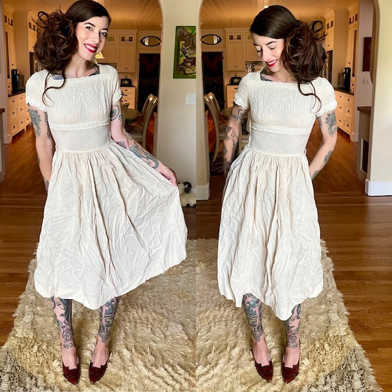 white christmas dresses Rove Lightweight Cotton Tiered Dress - White, L main image 1