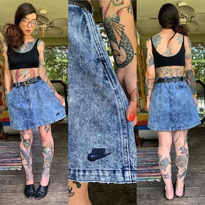Vintage Rare Nike Andre Agassi Challenge Court Acid Wash Denim Skirt size M L 28 waist