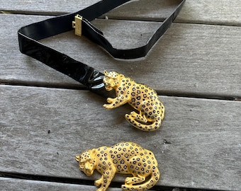 Massive MIMI Di N Signed ENAMEL LEOPARD 6 1/4” Long Belt  display picture 1