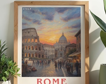 Rome Travel Print, Italy Wall Art, Home & Wall Decor Poster, All Locations Available