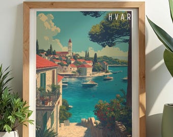 Hvar Travel Print, Croatia Wall Art, Home & Wall Decor Poster, All Locations Available