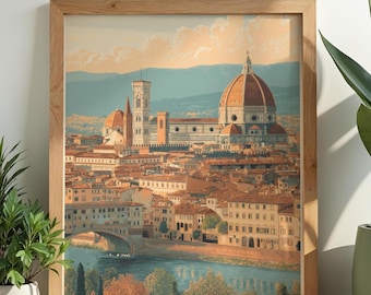 Florence Travel Print, Italian Wall Art, Home & Wall Decor Poster, All Locations Available