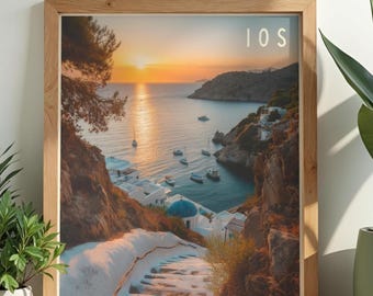 Ios Travel Print, Greece Wall Art, Home & Wall Decor Poster, All Locations Available