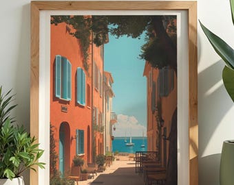 Saint-Tropez Travel Print, France Wall Art, Home & Wall Decor Poster, All Locations Available