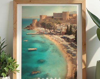 Rhodes Travel Print, Greece Wall Art, Home & Wall Decor Poster, All Locations Available