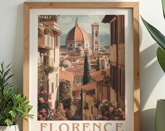 Florence Travel Print, Italian Wall Art, Home & Wall Decor Poster, All Locations Available