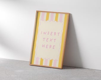 Custom Quote Print | Personalised Favourite Text Saying Phrase Song Lyrics Poster | Colourful Decor Gift | Retro Typography Art | Unframed