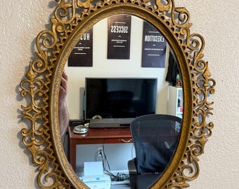 Espejo de pared barroco ornamentado vintage – Rococó Burwood tono latón 21,5” x 33,5”