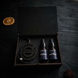 手作りの車用芳香剤、ボルボ用プレミアムセント、高級カスタムディフューザー｜詰め替え可能な車用芳香剤ギフトセット｜木製オートディフューザー｜高級車