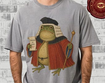 Medieval Frog Judge T-Shirt Comfort Colors® Fantasy Dark Academia Toad Shirt Anthro Gamer Surreal Tee Folklore Unusual Geeky Creature Shirt
