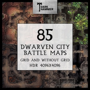 85 Dwarven City Battle Maps, Giant Statue Halls, DnD Maps, Underground Fortress, Fantasy Battlemaps, RPG Map Pack, VTT