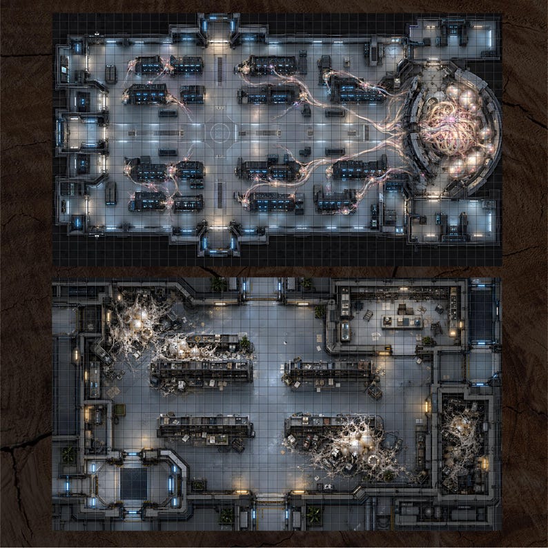100 Sci-fi Battle Maps | Space Station & Alien Infestation | Gridded ...