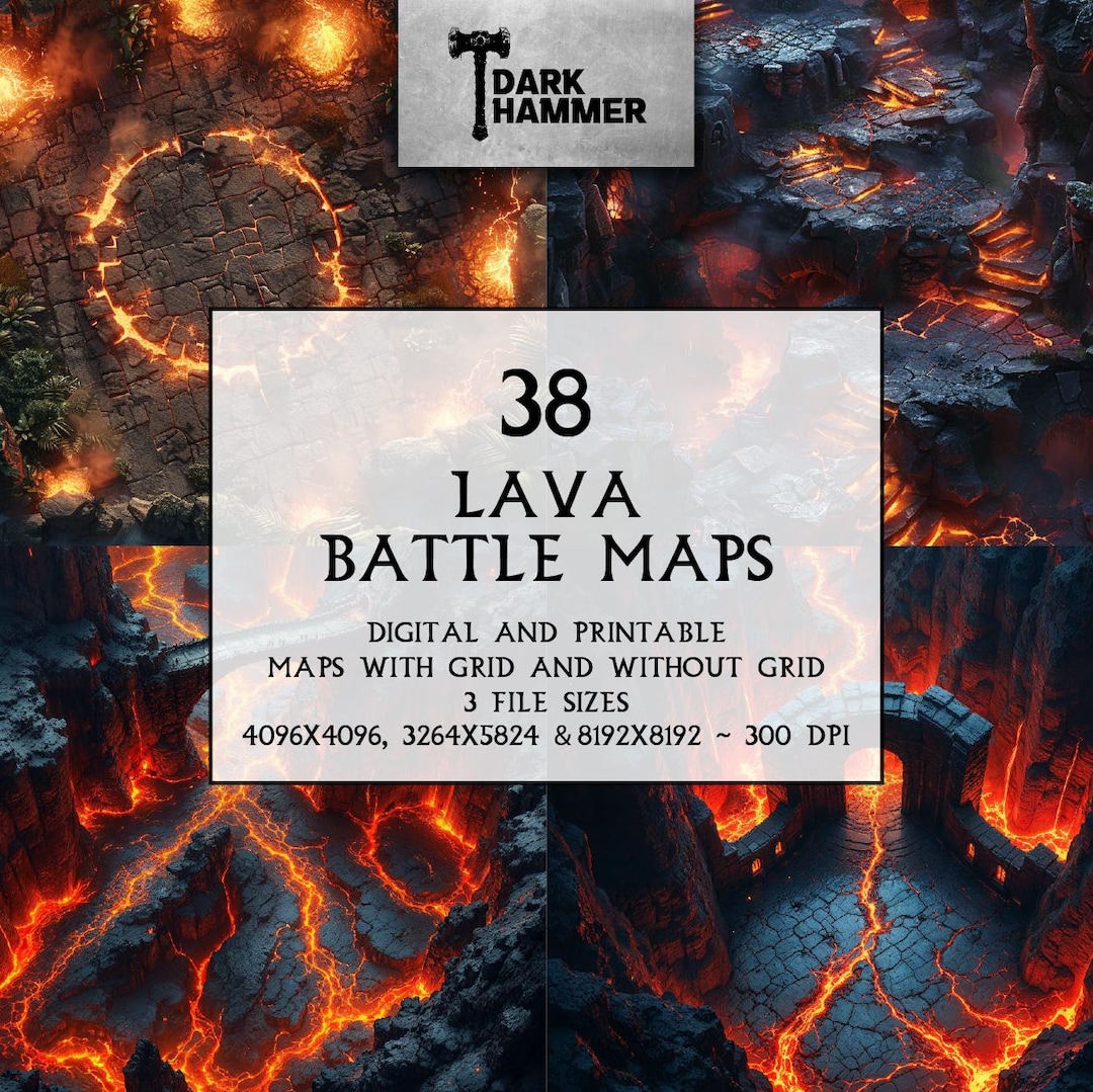Lava Point Map Lava Battlemaps Pack | 38 Volcanic Dungeon Maps | Grid & Gridless | 4K ...