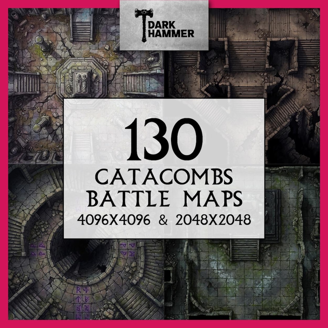 130 Catacombs Battle Maps for DND, Crypt Dungeon VTT RPG Pack - Etsy UK