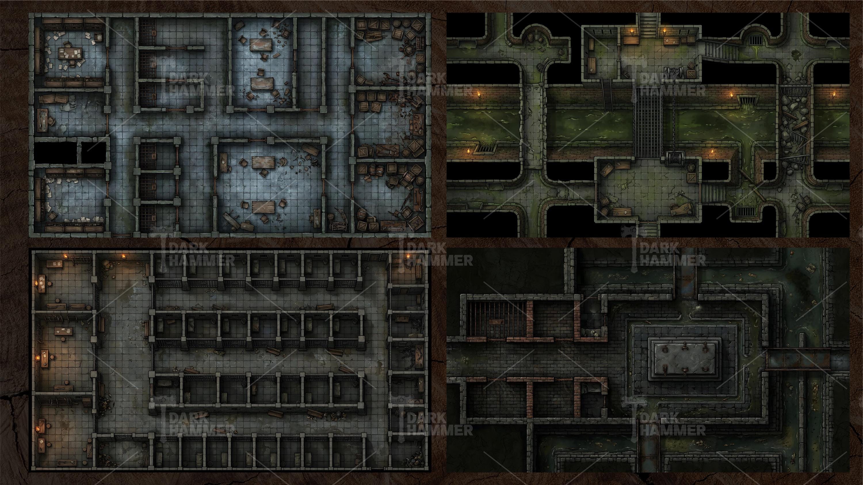 110 Undercity Battle Maps for DND, VTT Sewer Dungeon RPG Maps - Etsy