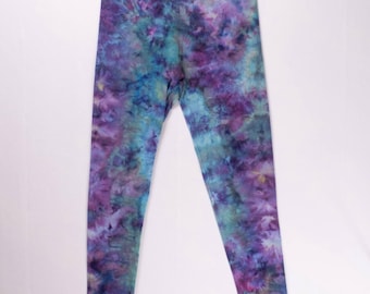 Floral Alchemy Ice-Dyed Leggings – Monet Watercolor Inspired Yoga Pants – One-of-a-Kind Wearable Art
