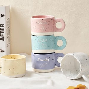 Taza de cerámica personalizada, taza de café con diseño asimétrico de salpicaduras de tinta, regalo para amantes del té y las bebidas de chocolate caliente.
