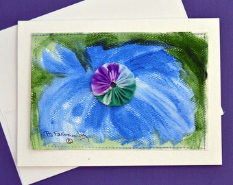 Blue YoYo Mixed Media Card