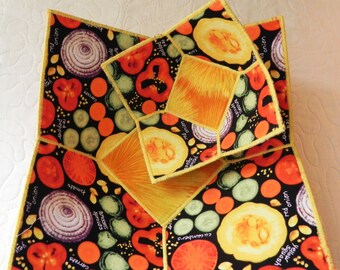 Veggies Quilted Bowl Set